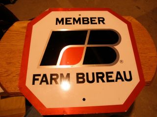 Vintage Farm Bureau Member Metal Stop Sign