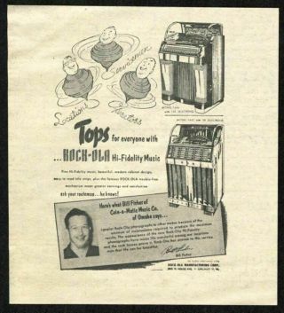 1955 Rock Ola 1446 1442 Jukebox Vintage Trade Print Ad