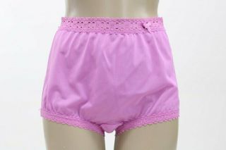 Vintage Olga Nylon Panties Briefs Soft Lace Bow Lilac Pink 7 Large Style 873