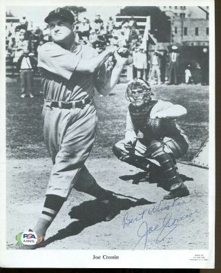 Joe Cronin Signed Vintage Photo 8x10 Autographed Red Sox Psa Aj40476
