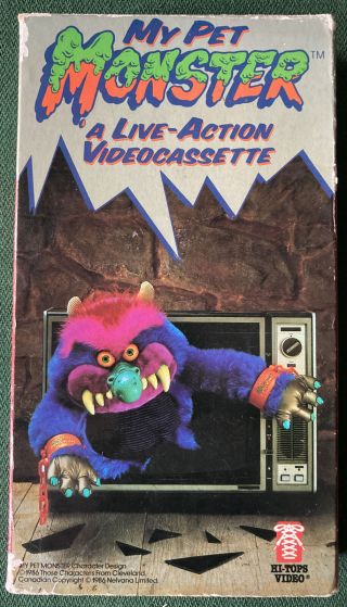 Rare Vtg My Pet Monster The Movie 1986 Vhs Live Action Kids Movie Hi - Tops Video