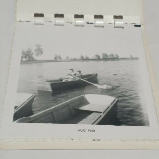 1950s Mini Snapshot Albums approx 140 B/W Photos vacation boys lake swimming VTG 2