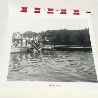 1950s Mini Snapshot Albums approx 140 B/W Photos vacation boys lake swimming VTG 3