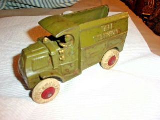 Vintage Hubley Cast Iron Bell Telephone Truck With Driver