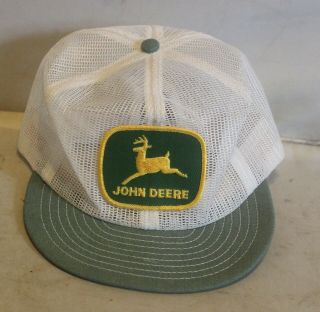 Vtg John Deere Trucker Hat Snapback Cap Patch Mesh Louisville Mfg Co K Brand