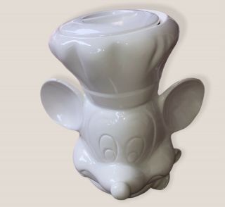 Vintage Disney Treasure Craft Mickey Mouse Cookie Jar White Chef Head (ear Chip)