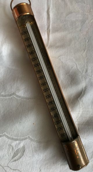 Vintage Crandall Pettee Co.  Tycos Copper Thermometer 12 "