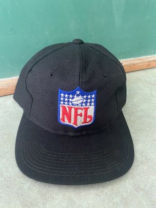 Vintage Nfl Shield Logo Sports Specialties Pro Line Snapback Hat Cap Black Wool