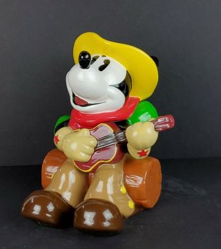 Disney Pie - Eyed Guitar Playing Cowboy Mickey Mouse Vintage Ceramic Cookie Jar