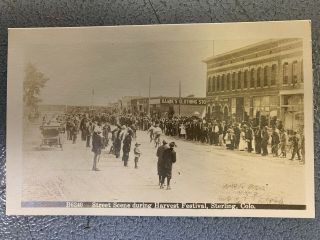 Vintage 1910’s Real Photo Postcard Harvest Festival Street Scene Sterling Co