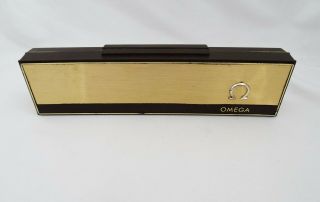 Vintage Omega Gold Tone Long Watch Box With Insert