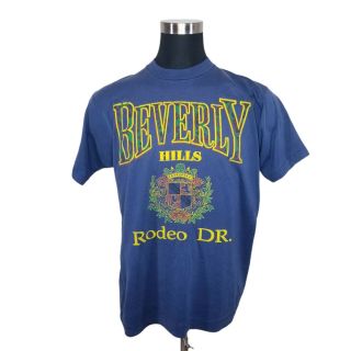 Rare Vtg Beverly Hills Rodeo Drive Blue T Shirt 80s 90s Xl