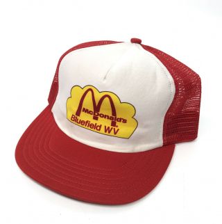 Vintage Rare Mcdonalds Bluefield Wv Mesh Trucker Snapback Hat Cap Made In Usa X