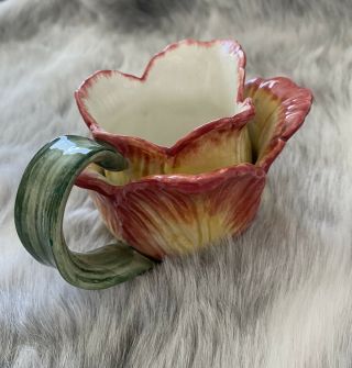 Fitz & Floyd Tulip Swan Creamer Vintage Rare Retired 1995 Tulip Flower Layered