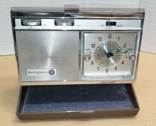 Vintage Westinghouse Travel Alarm Clock Radio Model H968pla Am 8 Transistor