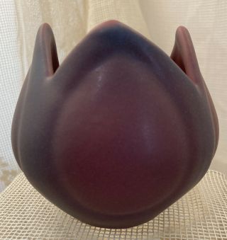 Vintage Van Briggle Art Pottery Mulberry Tulip Vase Planter 3.  75” Signed