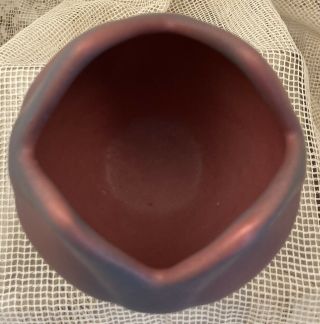 Vintage VAN BRIGGLE Art Pottery Mulberry Tulip Vase Planter 3.  75” Signed 3