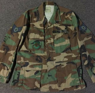 Vtg 90s Us Air Force Camo Jacket M Military Army Usa Grunge Punk Soldier Hip Hop