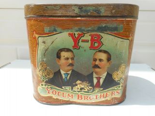 Vintage Y - B Yocum Brothers Cigar Tin 6 " X5.  5 " X4 " Empty