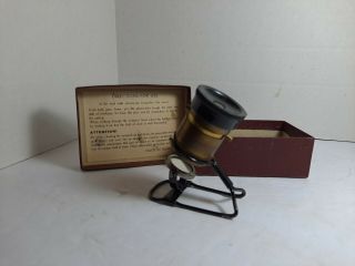 Vintage Pocket Small Brass Microscope Made In Germany