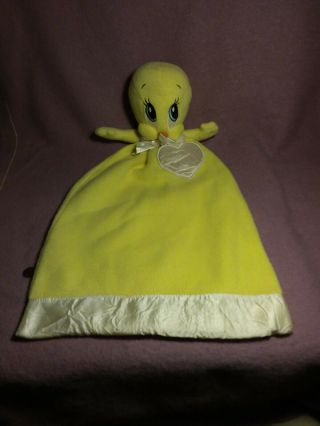 Vintage 1997 Applause Looney Tunes Baby Tweety Lovie Yellow Security Blanket