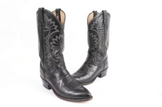 Vintage Dan Post Western Leather Cowboy Boots Usa Mens Size 10 D