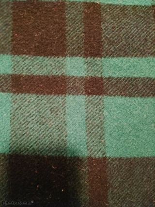 Vintage Faribo Wool Blanket/throw Green/black Stripes Soft 60 X 40