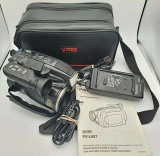 Vintage Panasonic Palmcorder Vhsc Pv - L657 Video Camera -