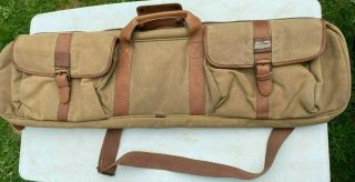 Vintage L.  L.  Bean Fishing Rod Luggage.  Zippered,  Leather Trimmed Canvas.  32 "