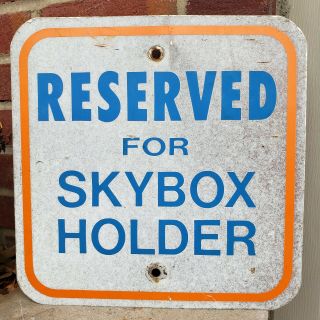 Vtg Ny Mets Baseball Stadium Sign " Reserved For Skybox Holder "