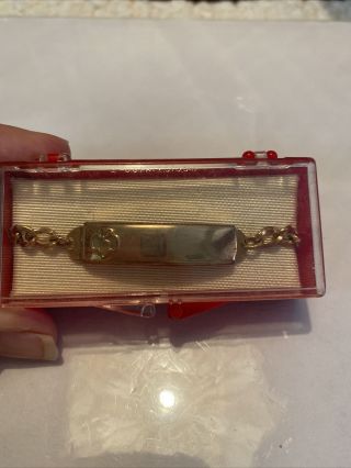 Vintage Girl Scout Brownie Gold - Toned I.  D.  Bracelet 1950 - 1960’s?