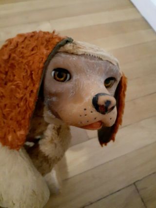 Vintage Rubber Face Plush Puppy Dog Bear Toy 12 " Doll Sleepy Eyes Rushton Gund