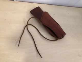Old Vintage Viking Handmade Brown Leather Holster Hunting 7 1/2 " X 4 " Mexico