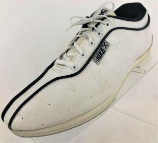 Nike X Bowling Shoes Vintage 80s 860406ch White Blue Trim Womens 9 / Mens 7