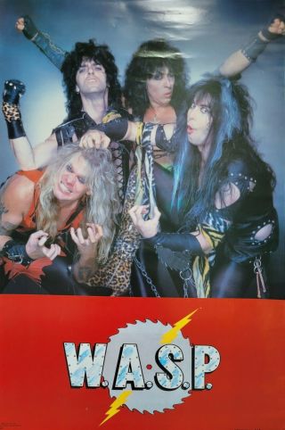Vintage Music Poster Wasp W.  A.  S.  P.  1984 3001 22x33 " Ross Halfin Rare