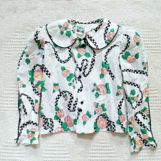 Vtg Kids Baby Girls Vintage Cotton Puff Long Sleeve Tops T Shirt Blouse Size 8