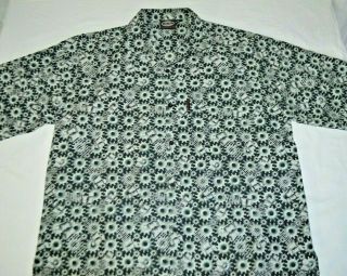 Cross Colours Cxc 1990s Gears Short Sleeve Button Front Shirt Gray Black Mens Xl