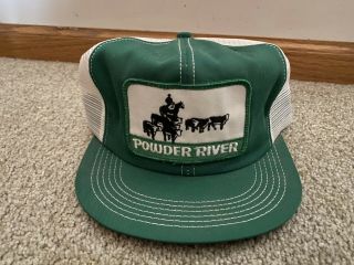 Vtg 1970’s Powder River Agriculture K - Products Snapback Trucker Hat Made In Usa