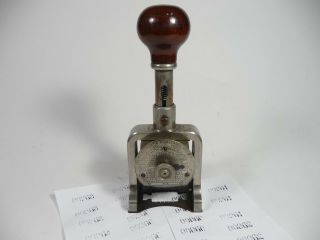 Vintage Bates Automatic Numbering Machine.  6 Wheel