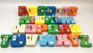 Tyco Sesame Street Alphabet Letters A - Z Plastic Stacking Blocks Complete Vintage
