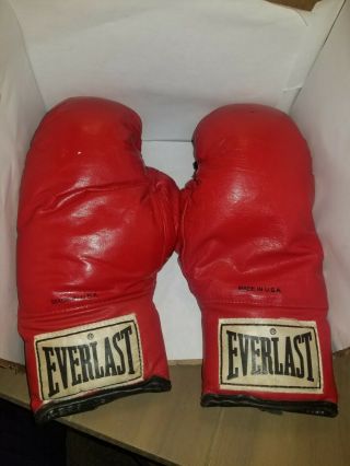 Vintage Everlast 12 Oz.  Boxing Gloves Red
