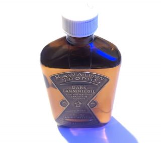 Vintage Hawaiian Tropic Dark Tanning Oil 8oz Brown Classic Bottle Rare