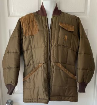 Vintage Bob Allen Hunting Shooting Brown/olive Jacket Coat Quilted Men 