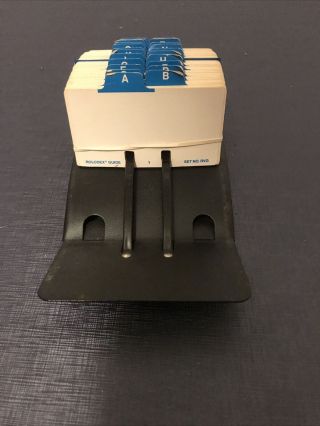Vintage Metal Zephyr American Rolodex V File Jr Model V524 - J With Cards