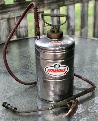 Vintage B&g Terminix 1 Gallon Pest Control Metal Insecticide Sprayer Extenda - Ban