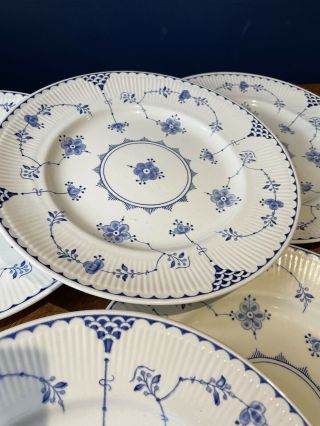 Vintage Retro Furnivals Denmark Dinner Plates X6 25cm 10 " Blue