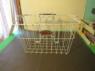 Vintage Bell Wire Bicycle Basket W/handle & Mounting Bracket
