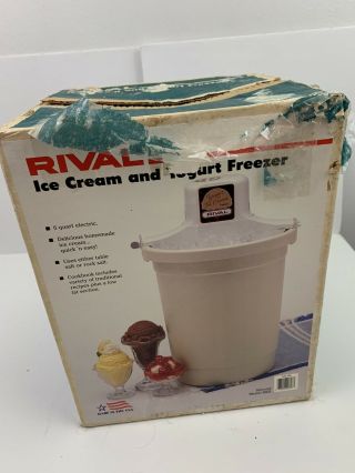 Vintage Rival Ice Cream Frozen Yogurt Freezer 6 Qt Maker 8605