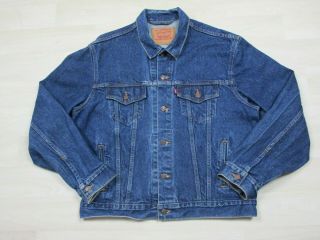Vintage Levis Strauss & Co Denim Trucker Jacket Size 46 70506 - 0216 Dark Wash