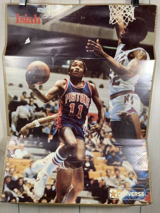 Vintage Isiah Thomas Poster Zeke Detroit Pistons Bad Boys Converse All Stars Nba